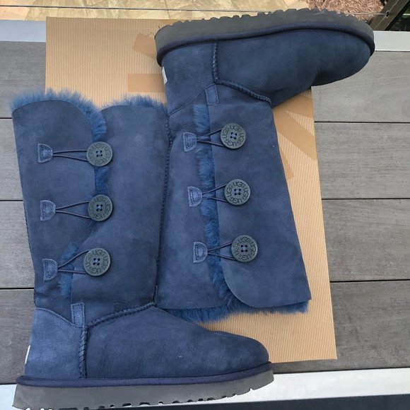 UGG Shoes - Bailey Triple Button Navy Blue Ugg Boots